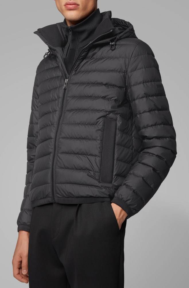 Hugo Boss Vann-repellent down jacket Svarte | t5R6n9k1