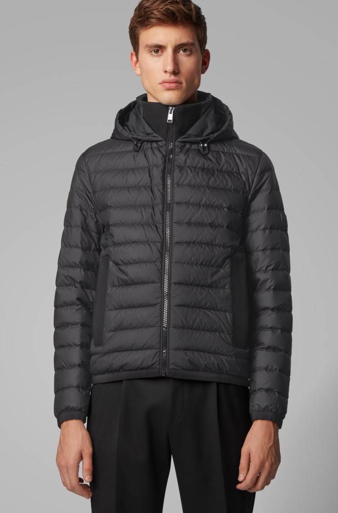 Hugo Boss Vann-repellent down jacket Svarte | t5R6n9k1