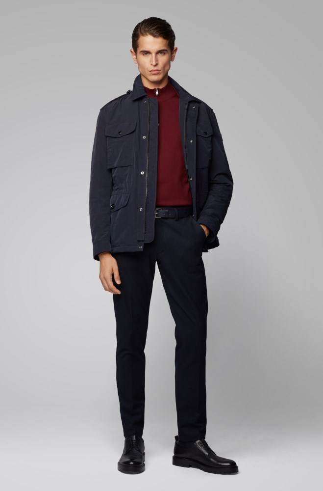 Hugo Boss Vann-repellent field jacket Mørke Blå | AmF8WovR