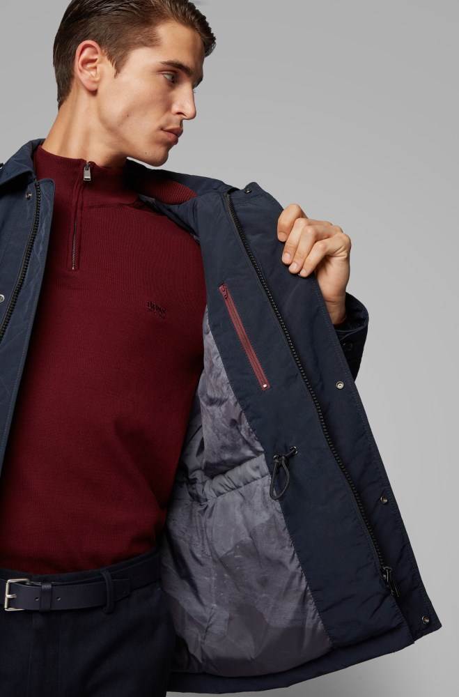 Hugo Boss Vann-repellent field jacket Mørke Blå | AmF8WovR