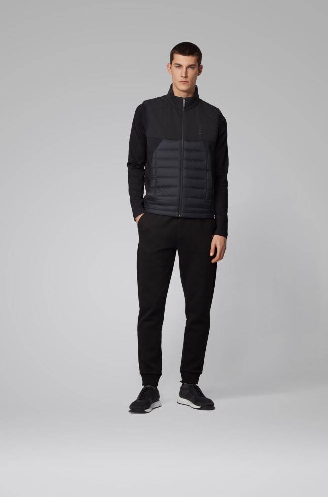 Hugo Boss Vann-repellent gilet Svarte | YRLbQTM4