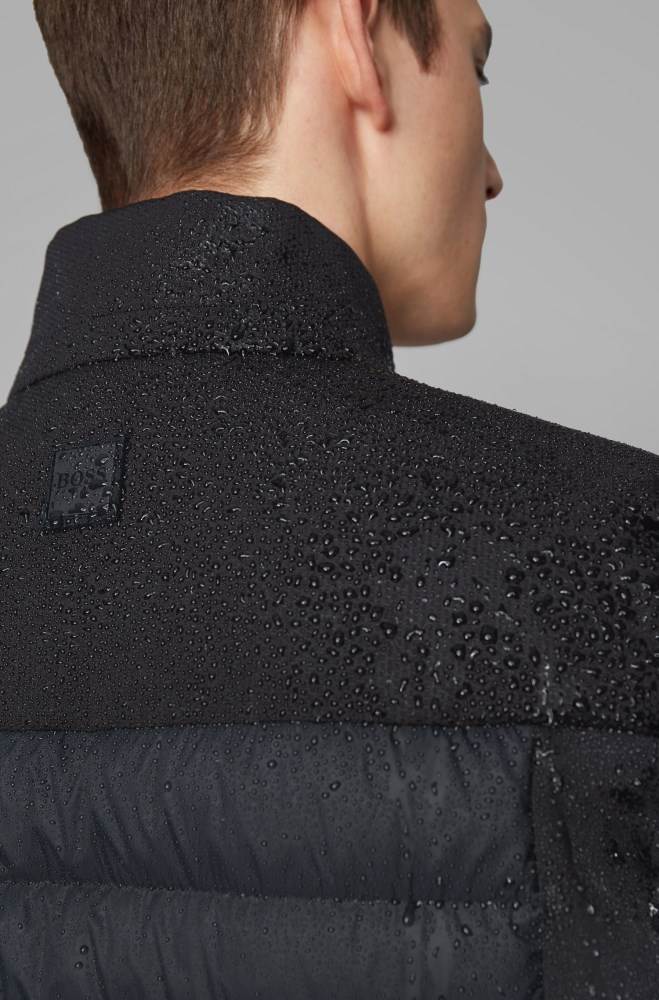 Hugo Boss Vann-repellent gilet Svarte | YRLbQTM4