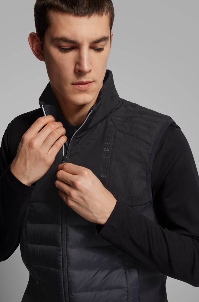 Hugo Boss Vann-repellent gilet Svarte | YRLbQTM4