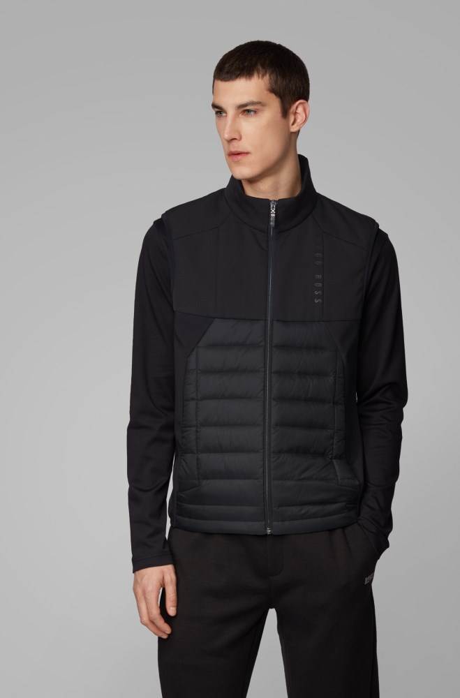 Hugo Boss Vann-repellent gilet Svarte | YRLbQTM4