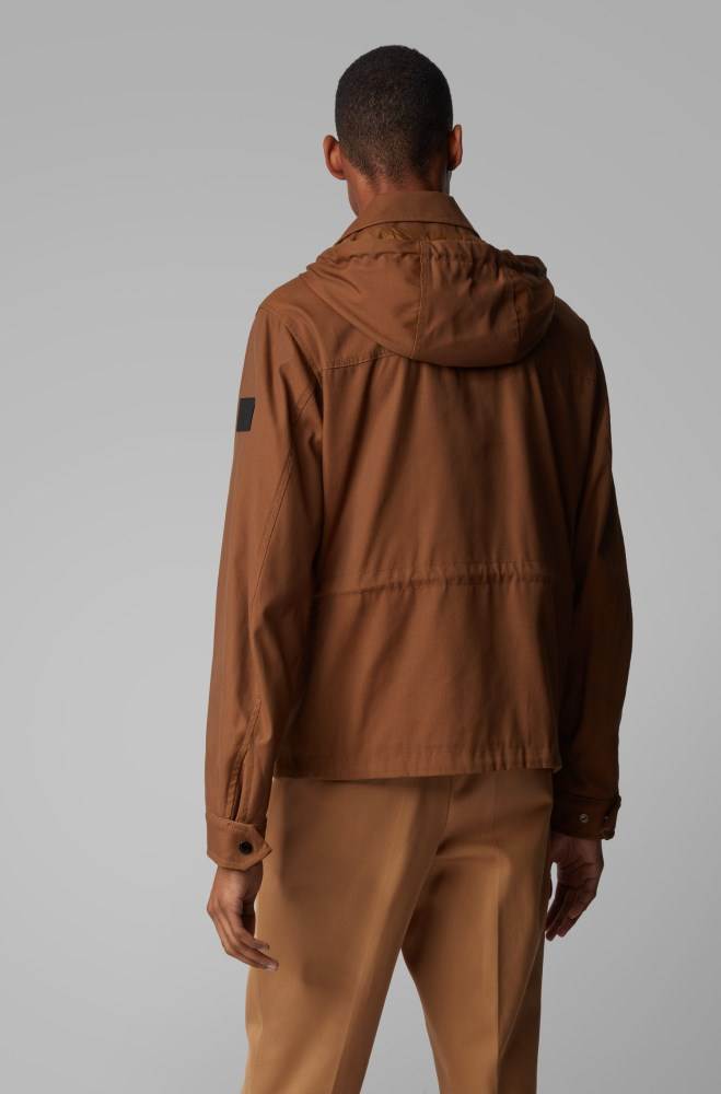 Hugo Boss Vann-repellent jacket Mørke Brune | 0qS5AAXW