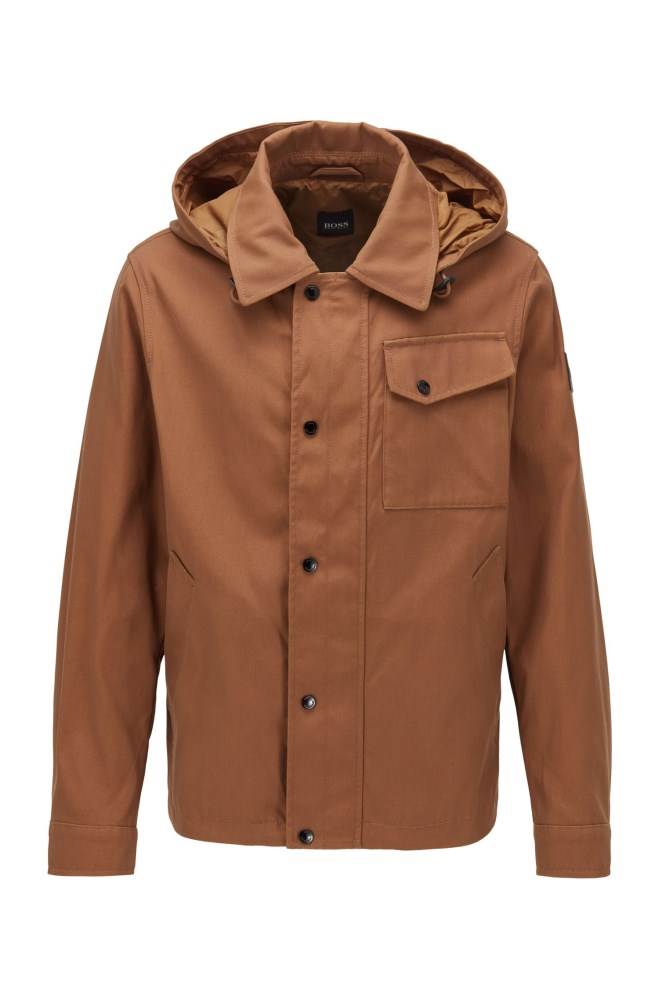 Hugo Boss Vann-repellent jacket Mørke Brune | 0qS5AAXW