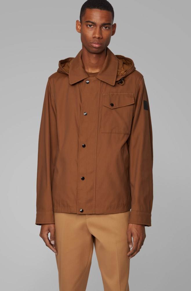 Hugo Boss Vann-repellent jacket Mørke Brune | 0qS5AAXW