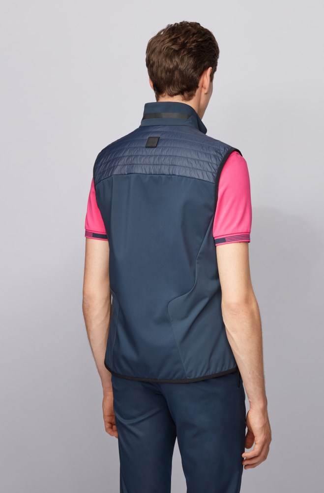 Hugo Boss Vann-repellent lightweight gilet Mørke Blå | rh73qpcG