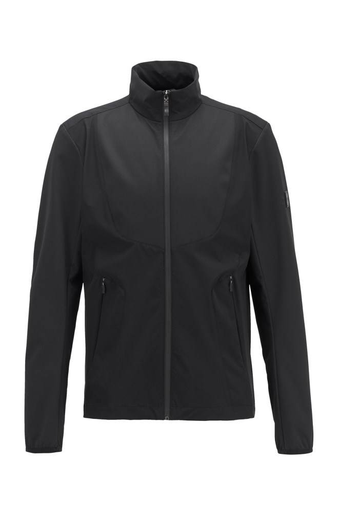 Hugo Boss Vann-repellent packable jacket Svarte | Stgo1aKm