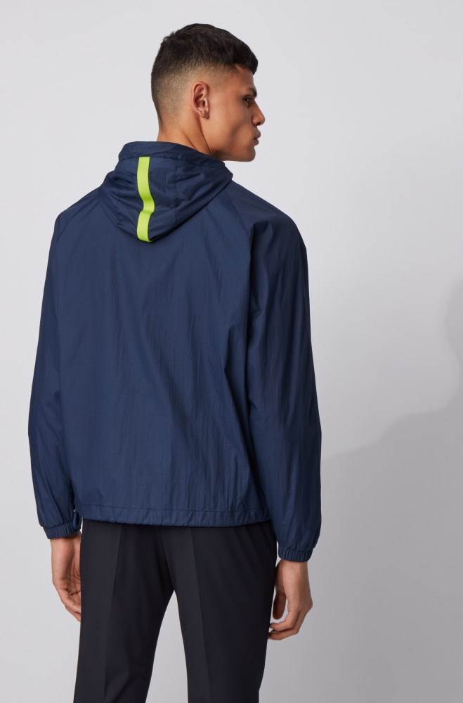 Hugo Boss Vann-repellent windbreaker jacket Mørke Blå | 0acmWhSu