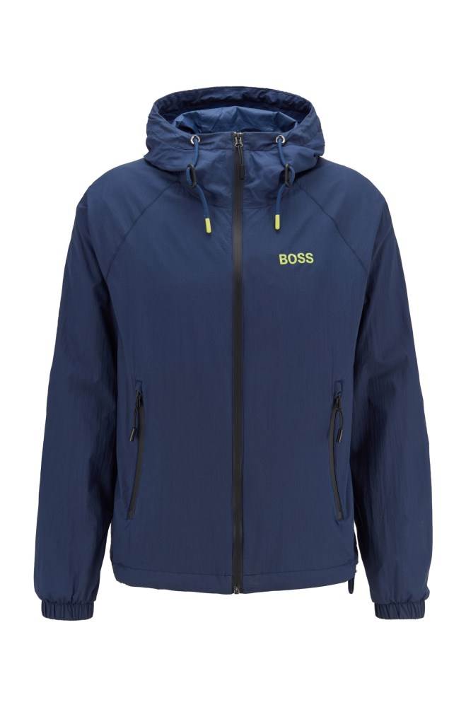 Hugo Boss Vann-repellent windbreaker jacket Mørke Blå | 0acmWhSu