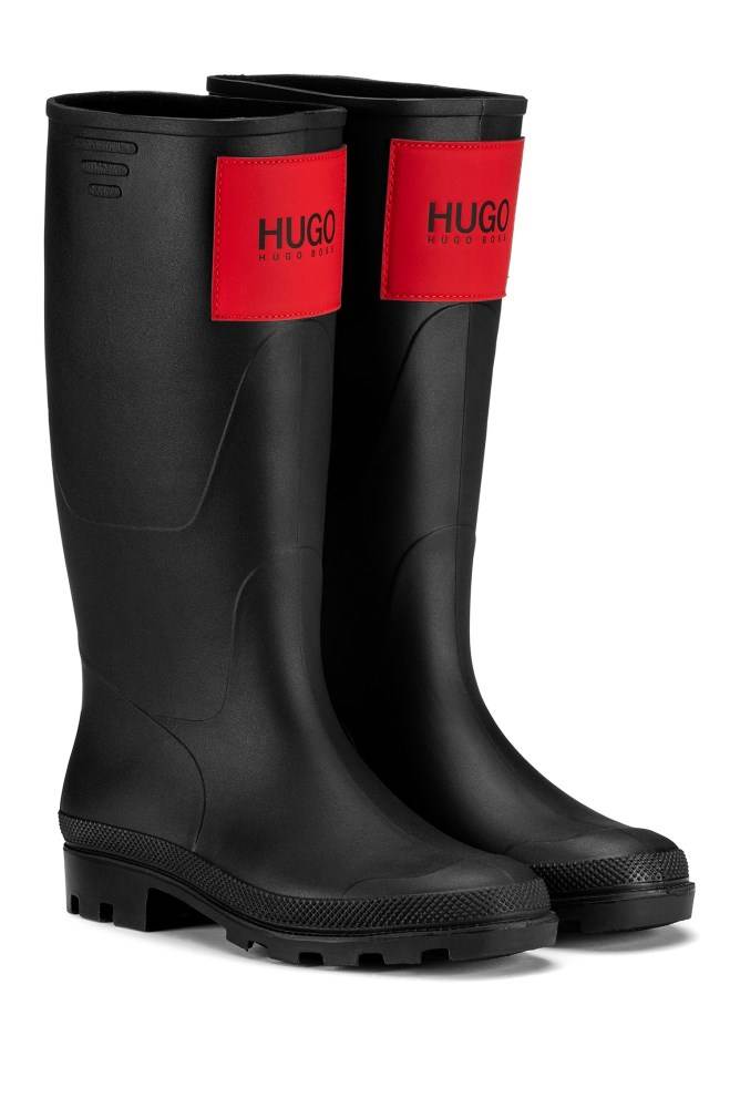 Hugo Boss Vanntette wellington boots Svarte | CXxW1hVt