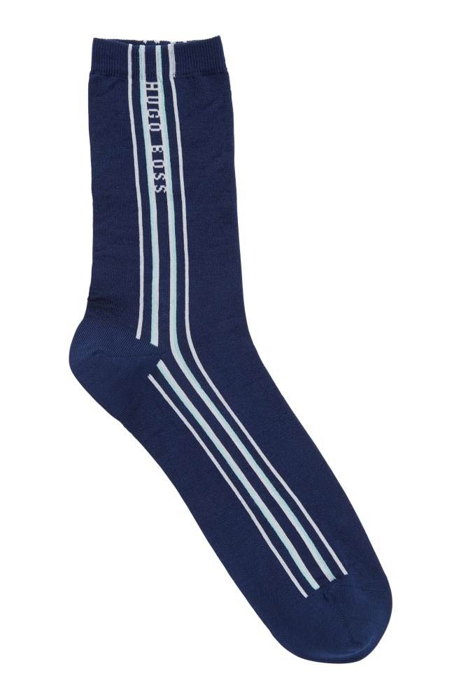 Hugo Boss Vertical-striped socks Lyse Blå | KiJ2emsf