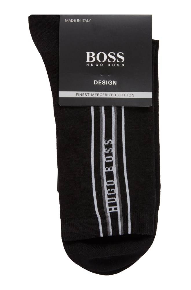 Hugo Boss Vertical-striped socks Svarte | gcAhre0r