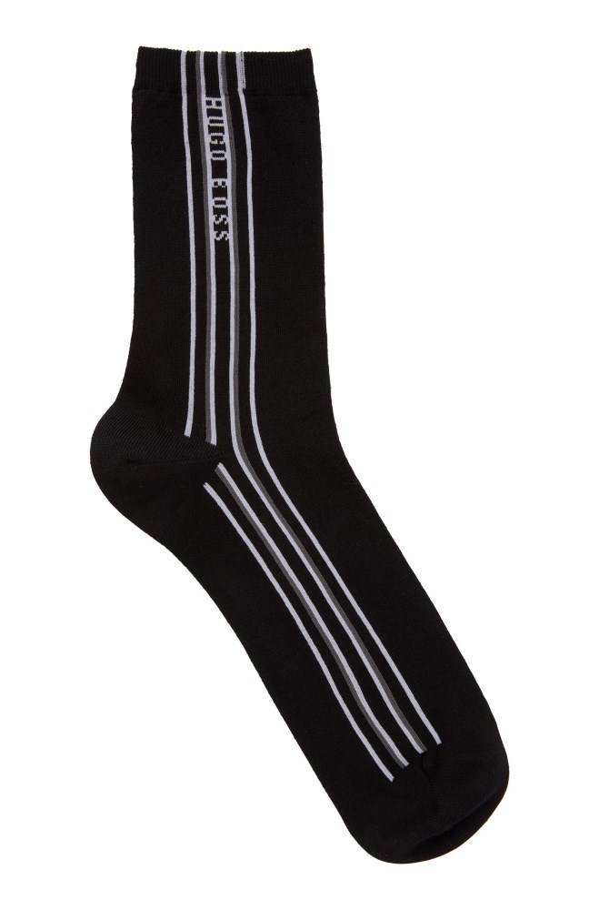 Hugo Boss Vertical-striped socks Svarte | gcAhre0r