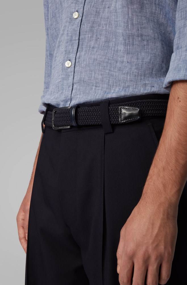 Hugo Boss Woven belt Mørke Blå | Zh2KwM1i