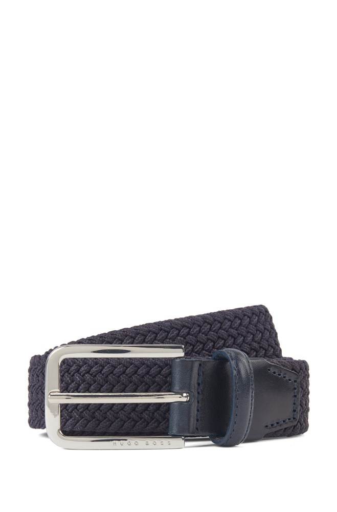 Hugo Boss Woven belt Mørke Blå | Zh2KwM1i