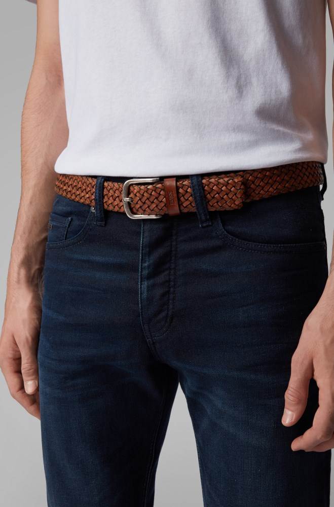 Hugo Boss Woven-leather belt Brune | Gj58144v