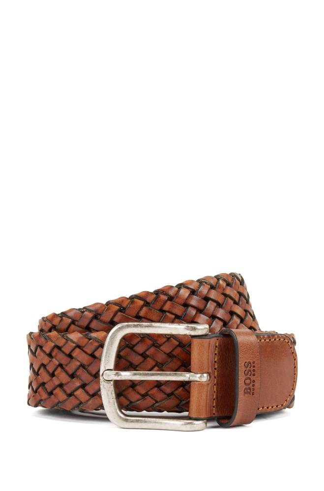 Hugo Boss Woven-leather belt Brune | Gj58144v