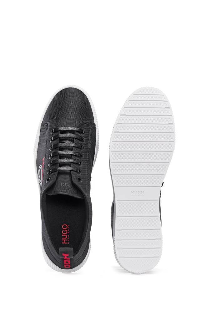 Hugo Boss Woven-nylon trainers Svarte | z7f5tmPB