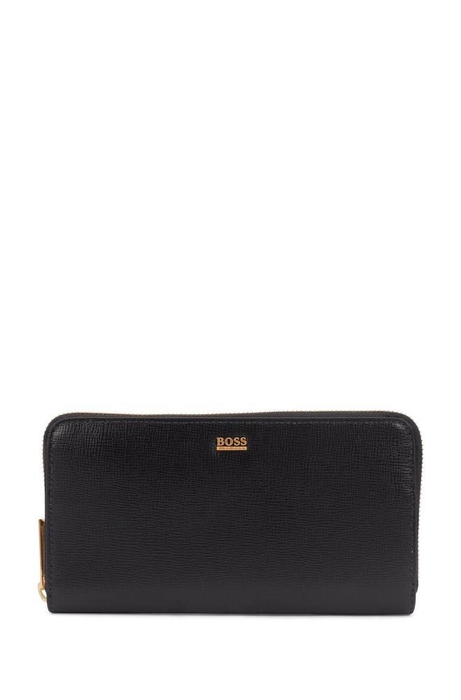 Hugo Boss Zip-around wallet Svarte | KOWVOq43