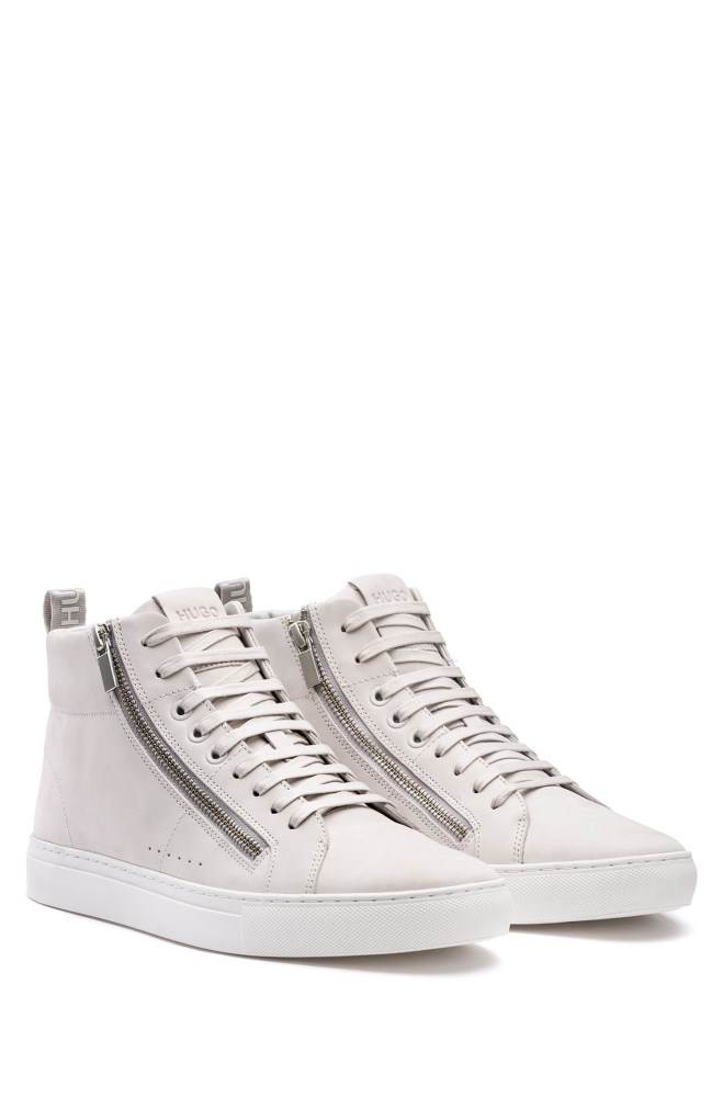 Hugo Boss Zip-detail high-top trainers Lyse Grå | g3VCW0u1