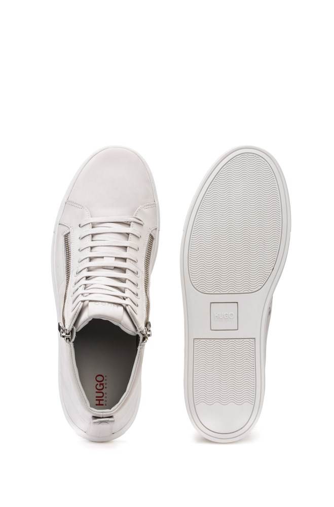 Hugo Boss Zip-detail high-top trainers Lyse Grå | g3VCW0u1