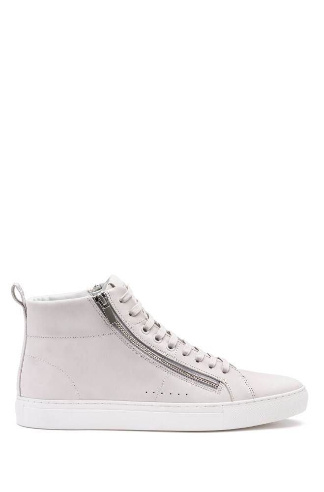 Hugo Boss Zip-detail high-top trainers Lyse Grå | g3VCW0u1