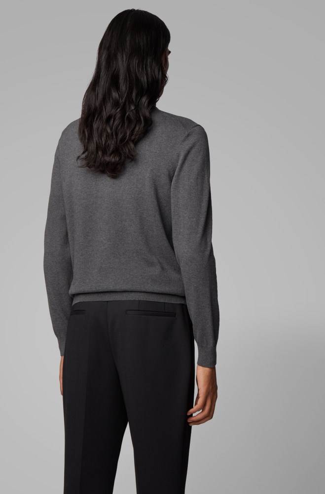 Hugo Boss Zip-neck sweater Grå | RiQyQhjQ