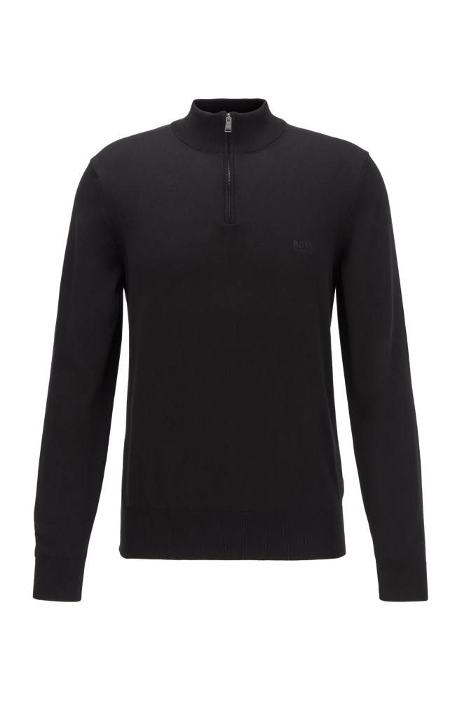 Hugo Boss Zip-neck sweater Svarte | ePupiCfF