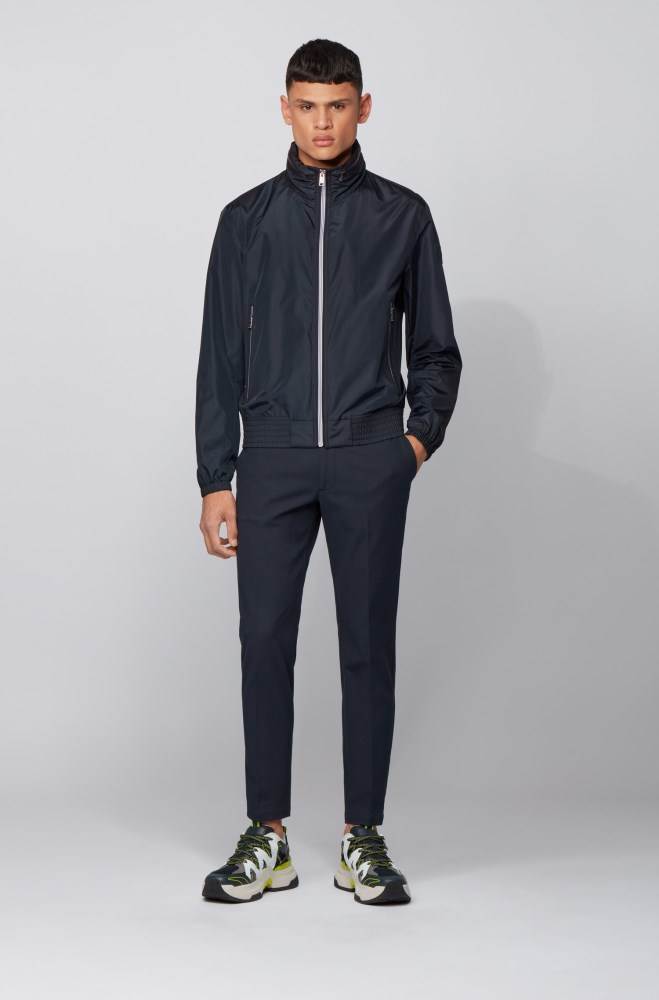 Hugo Boss Zip-through blouson jacket Mørke Blå | bwdU03uP