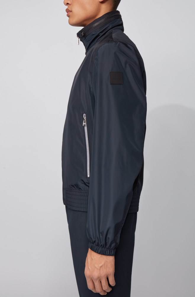 Hugo Boss Zip-through blouson jacket Mørke Blå | bwdU03uP