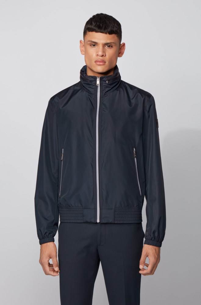 Hugo Boss Zip-through blouson jacket Mørke Blå | bwdU03uP