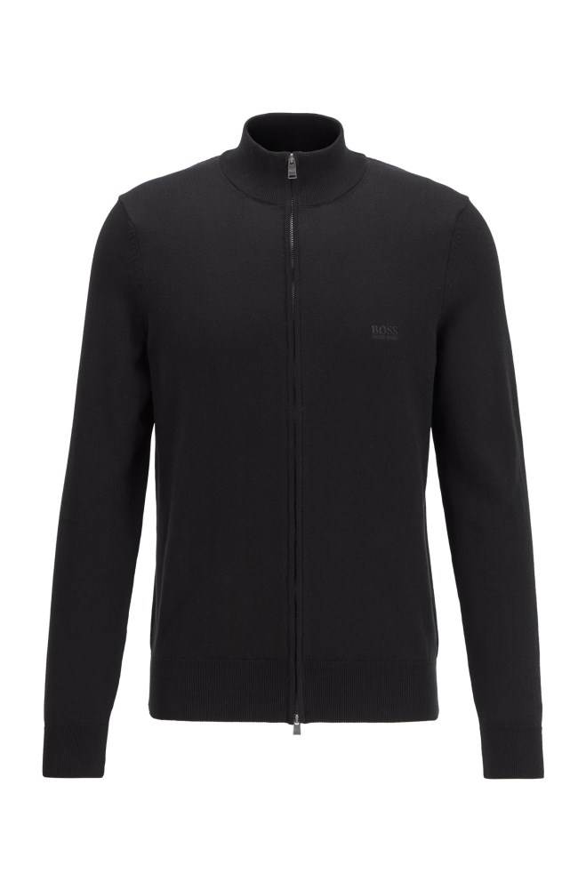 Hugo Boss Zip-through cardigan Svarte | slTe25qS