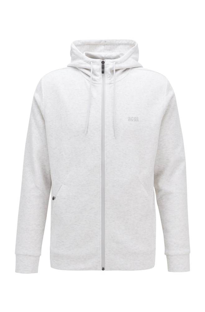 Hugo Boss Zip-through hooded sweatshirt Lyse Grå | 1va2rL2F