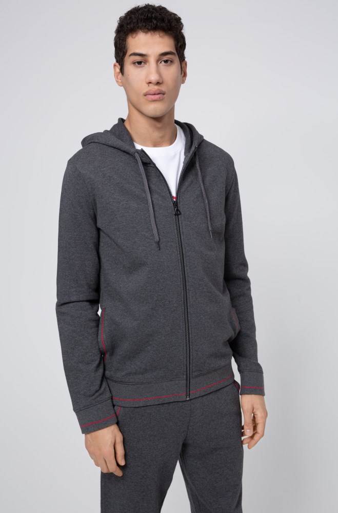 Hugo Boss Zip-through hoodie Grå | Pp0cdCgx