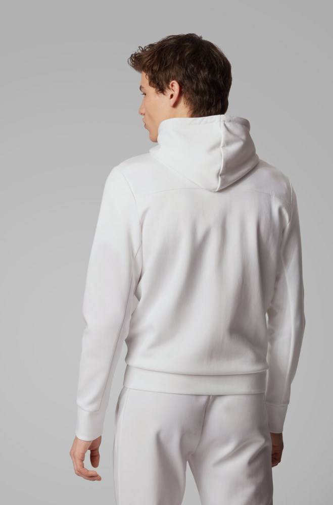 Hugo Boss Zip-through hoodie Hvite | LvlIJwb3