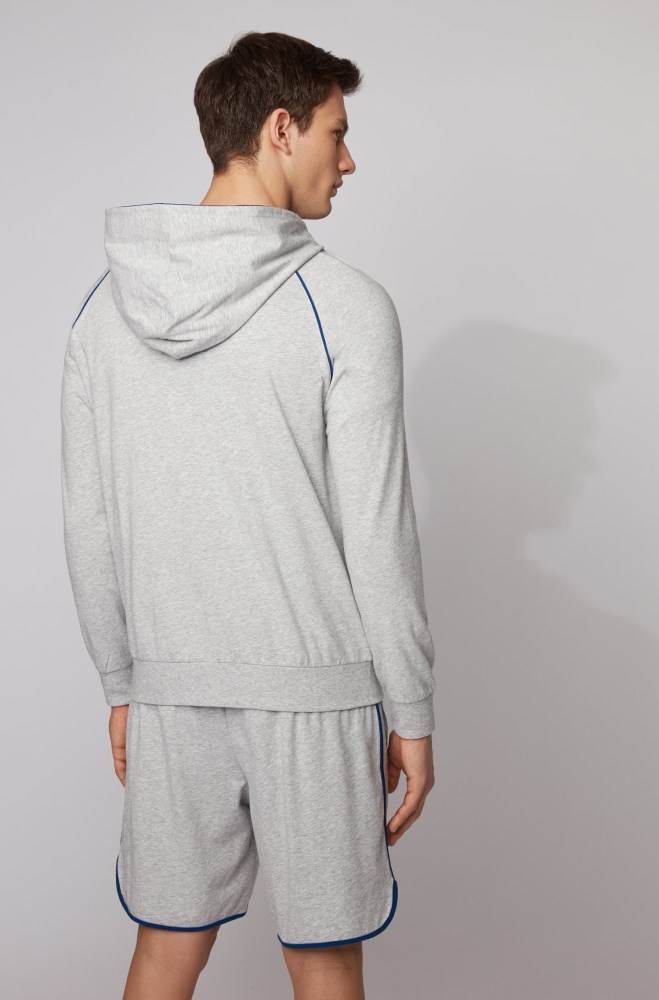 Hugo Boss Zip-through hoodie Lyse Grå | pIZxL3iV