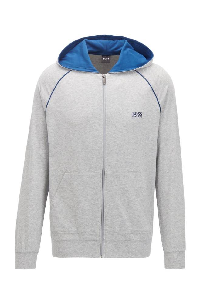 Hugo Boss Zip-through hoodie Lyse Grå | pIZxL3iV