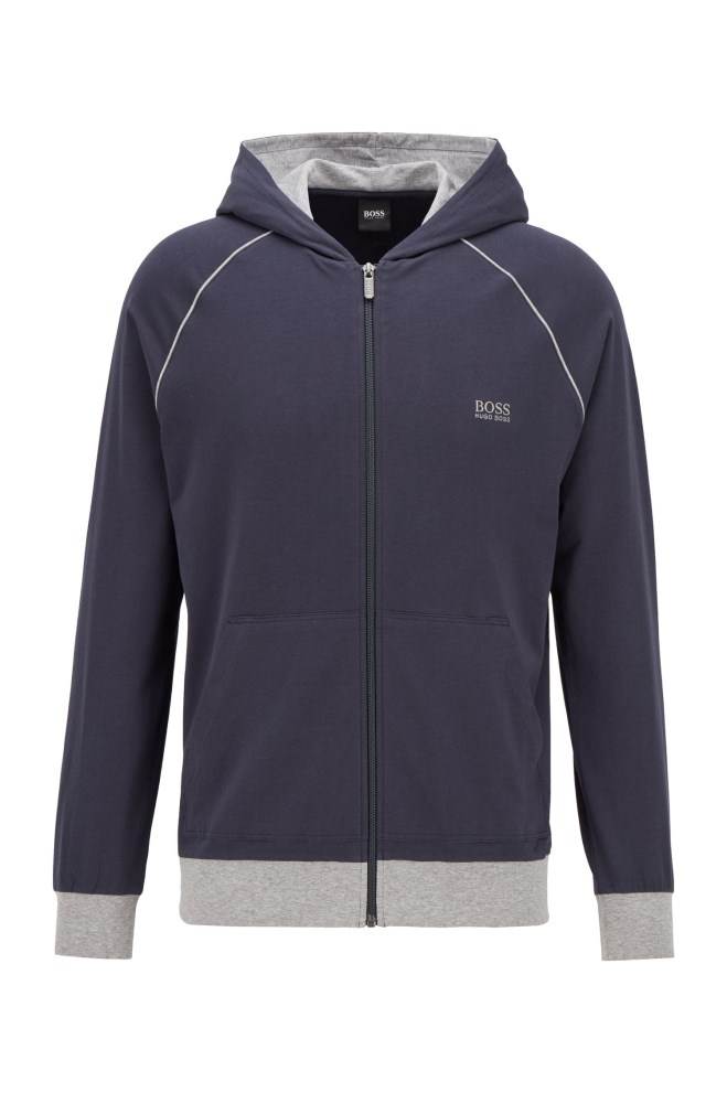 Hugo Boss Zip-through hoodie Mørke Blå | vLLl2GVO