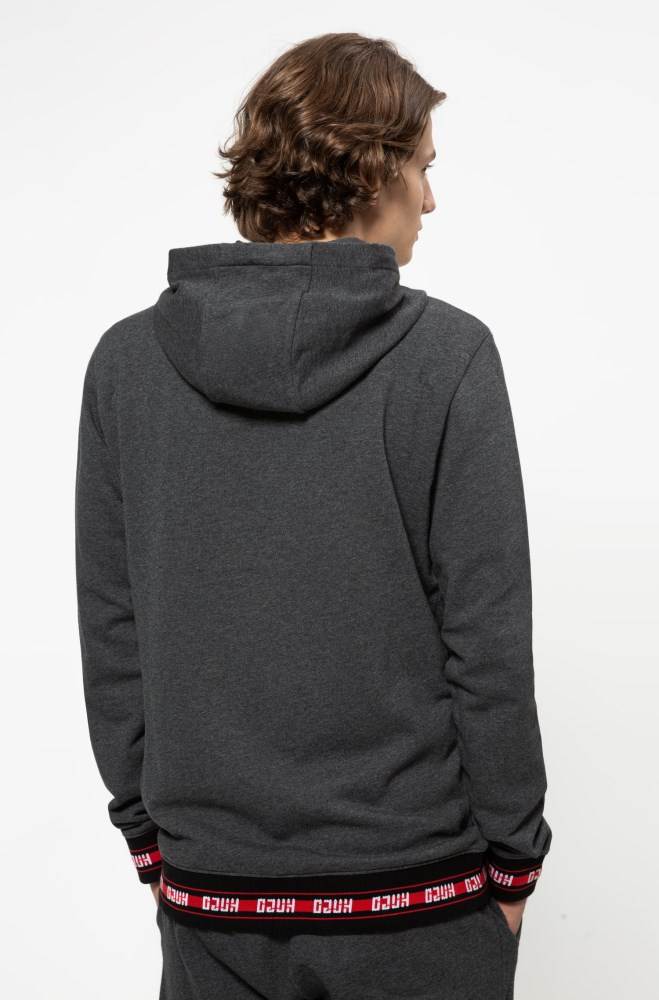 Hugo Boss Zip-through hoodie Mørke Grå | 2YIKWxha