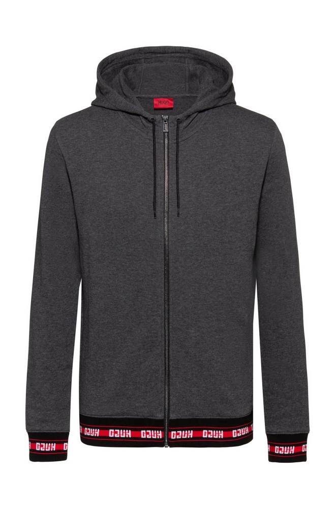 Hugo Boss Zip-through hoodie Mørke Grå | 2YIKWxha