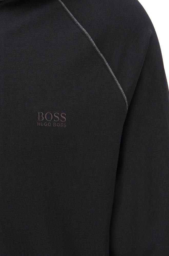 Hugo Boss Zip-through hoodie Svarte | Tws1DIPy