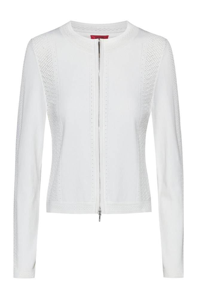 Hugo Boss Zip-through jacket Hvite | glarV4ZX