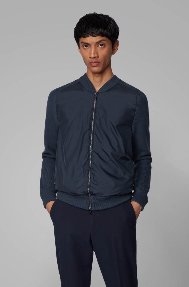 Hugo Boss Zip-through jacket Mørke Blå | 2pKUY9em