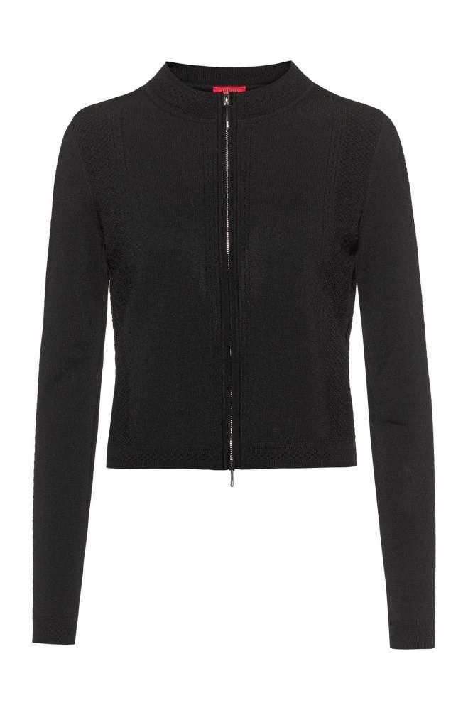 Hugo Boss Zip-through jacket Svarte | X3GHpCOa