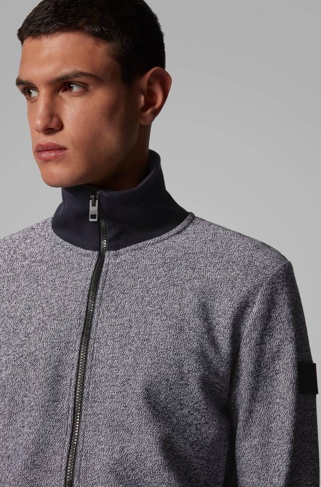 Hugo Boss Zip-through jersey jacket Mørke Blå | 5jKpaewr