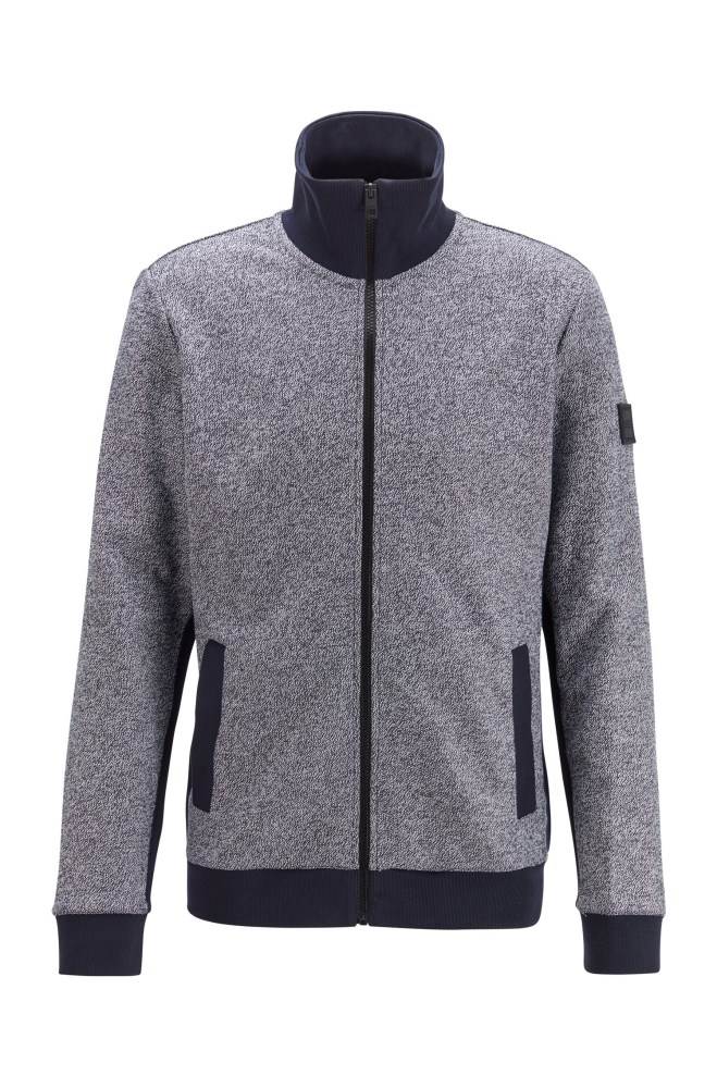 Hugo Boss Zip-through jersey jacket Mørke Blå | 5jKpaewr