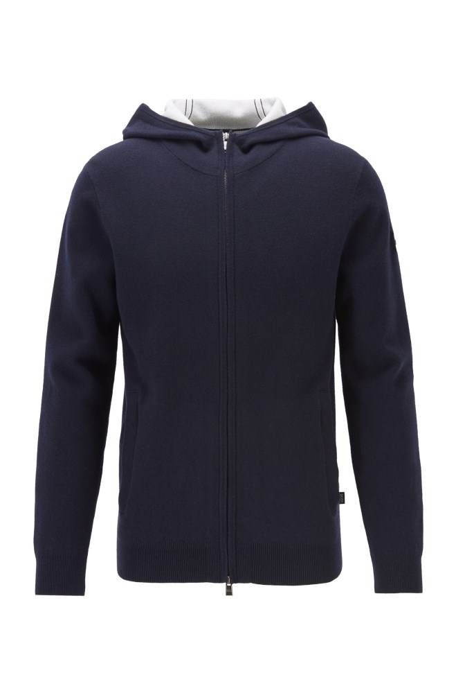 Hugo Boss Zip-through sweater Mørke Blå | UgWk3FbV