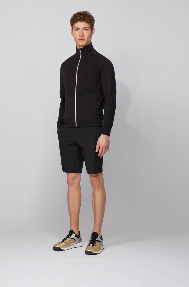 Hugo Boss Zip-through sweater Svarte | arhaCZMn